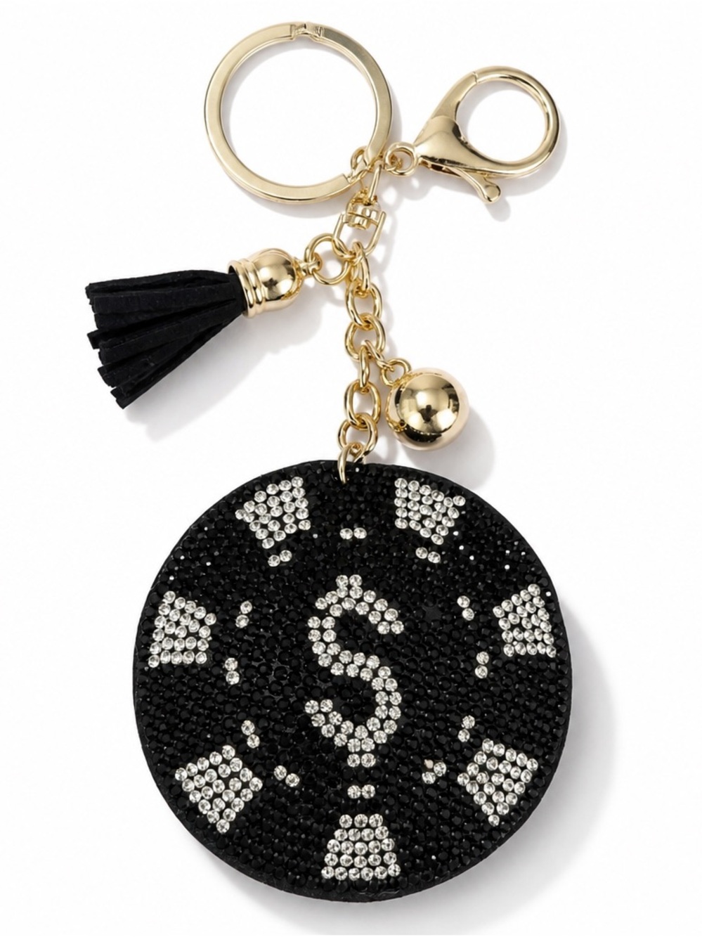 Rhinestone Casino Chip Keyring bag backpack charm crystal